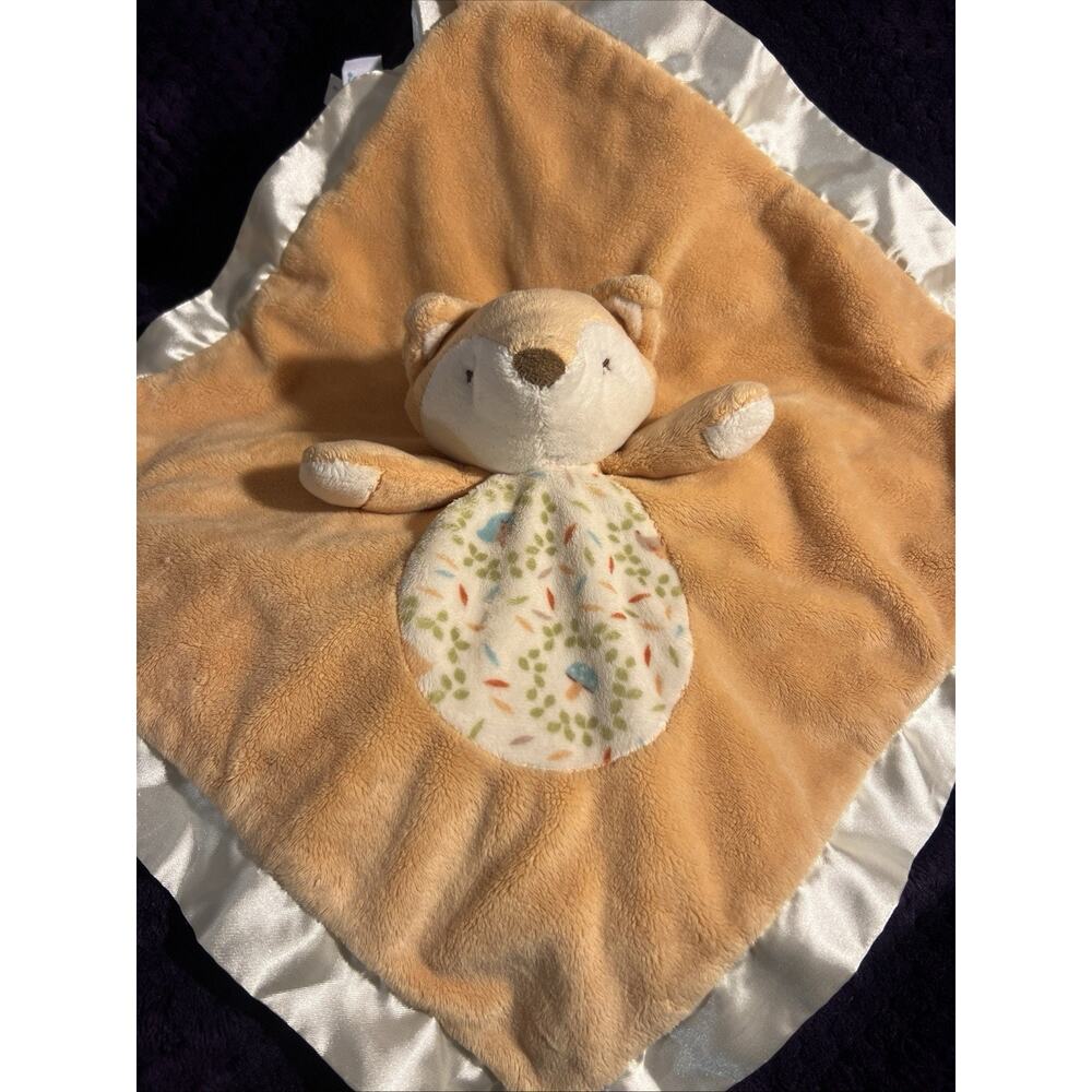 Douglas Baby Fox Lovey Security Blanket Mushrooms Satin Trim Plush Woodland 15”